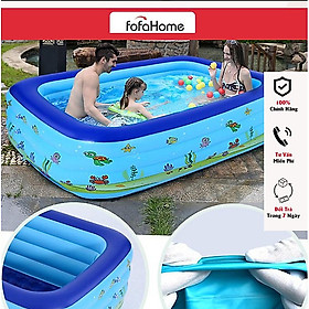 Bể Bơi 1m2 - 2m9, Phao Bơi Hình Chữ Nhật 3 Tầng