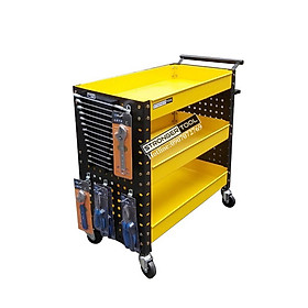 XE ĐẨY DỤNG CỤ 3 NGĂN 2 TẤM HÔNG DÙNG CHO GAGARE TIỆM SỬA XE MÁY
