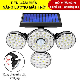 Mua Đèn năng lượng mặt trời  đèn tường xoay 4 đầu 89LED  Thiết kế độc đáo -K1386