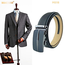 Thắt lưng nam -Dây nịt nam da thật cao cấp nhãn hiệu Macsim MS18
