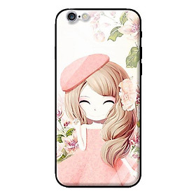 Ốp lưng kính cường lực cho iPhone 6 Plus Anime Cô Gái Váy Bông - Hàng chính hãng