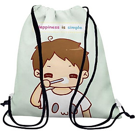 Túi Rút Unisex In Hình Happiness Is Simple - BDCP033