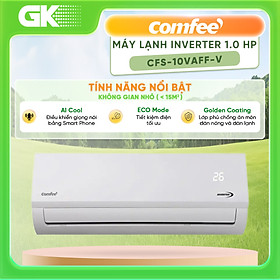 Mua Máy Lạnh Comfee Inverter 1Hp (9.000 BTU) CFS-10VAFF-V - HÀNG CHÍNH HÃNG - Bảo hành 24 tháng - CHỈ GIAO HỒ CHÍ MINH - Kết nối Wifi  Điều khiển bằng giọng nói Smart App - Làm lạnh nhanh 6s - Chế độ tự làm sạch dàn lạnh  kháng khuẩn