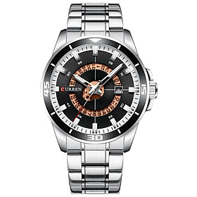 Đồng hồ đeo tay CURREN 8359 dành cho nam dạ quang chống thấm nước-Màu Bạc đen