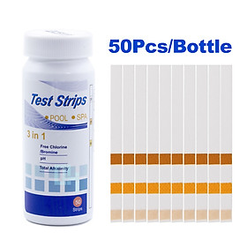 50Pcs/Bottle Test Strips 6 IN 1 for Swimming Pool SPA Chlorine pH Alkalinity Water Hardness