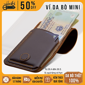Bóp VÍ Nhỏ Gọn Cầm Tay Da Bò Thật, Ví Da Handmade Thời Trang Unisex Cho Nam Và Nữ Đựng Tiền Và Thẻ VS19