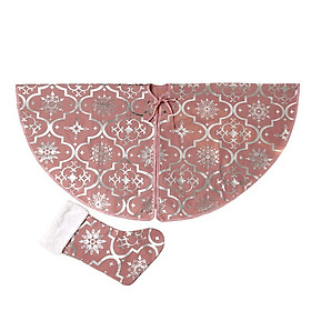 120cm Christmas Tree Skirt With Christmas Stocking Snowy White Xmas Tree Aprons Christmas Decorations for Home New Year Carpet