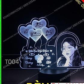 Mua Đèn ảnh Chân Dung - hình cá nhân mẫu tặng đám cưới (T004-W) - Quà tặng Đèn khắc hình