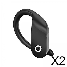 2x Headset Earpiece Business Earphone Ear Hook for Yoga Black Boxed