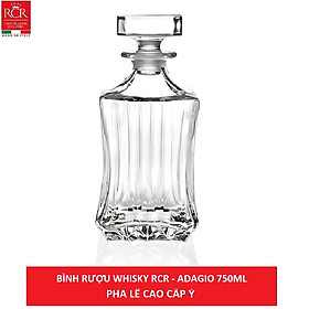 Bình rượu vuông pha lê Ý RCR Adagio 750ml