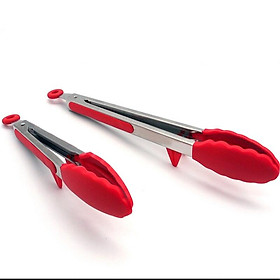 2-in-1 Spatula Tongs Non-stick Heat Resistant Kitchen BBQ Silicone Cooking Tool