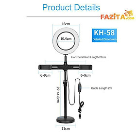 Mua Giá Đỡ 2 Điện Thoại Có Đèn Led LiveStream  Kẹp Điện Thoại Để Bàn Quay Video Tiktok Có Đèn Led 3 Màu