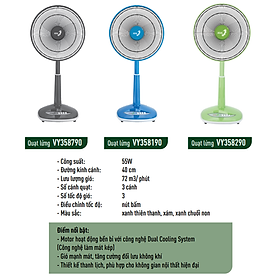 Quạt lửng nhựa Asia vina VY358192, VY358792 55W - Hàng chính hãng