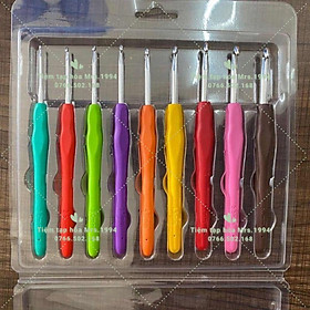 Mua VĨ 9 CÂY 9 SIZE KIM MÓC LEN CÁN DẺO  - DỤNG CỤ MÓC LEN - KHÂU MÓC ĐÁNH DẤU