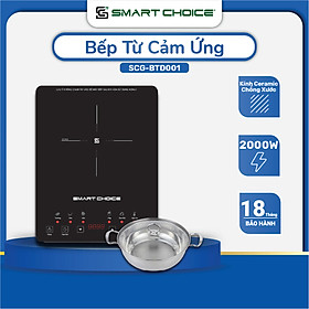 Bếp Từ Mặt Kính Cường Lực SMARTCHOICE, Bếp Điện Từ Kính Ceramic Chịu Lực Với 9 Chế Độ Cài Sẵn, Bếp Từ Đơn Công Suất 2000W, Hẹn Giờ 180 Phút - Bảo Hành Chính Hãng 18 tháng