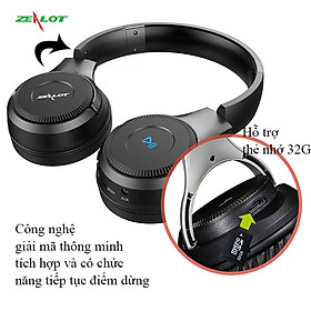 Tai nghe chụp tai Zealot kết nối bluetooth không dây với điện thoại máy tính nghe nhạc xem phim chơi game headphone có cảm ứng cực chất hàng chính hãng