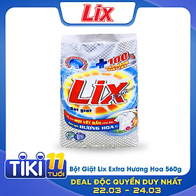 Bột Giặt Lix Extra Hương Hoa 560G EB560 - Tẩy Sạch Vết Bẩn Cực Mạnh