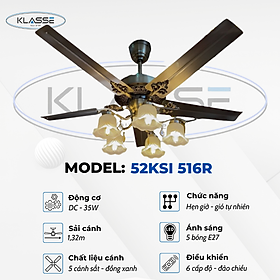 Quạt trần chùm đèn Klasse 52KSI 515 – Đúc hàng chính hãng