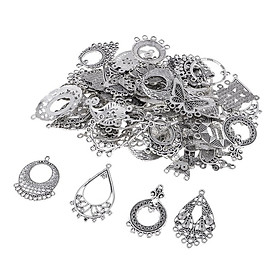 60 Pieces Antique Silver Mixed Alloy Jewelry Making Charms Pendant Crafts