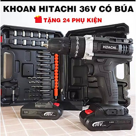 Máy Khoan Pin Hitaci 36V – 3 Chức Năng – Tặng Bộ Phụ Kiện 24 Chi Tiết – Máy Khoan Bắn Vít Cầm Tay BH 12 tháng