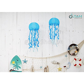 Lồng đèn vải con sứa trang trí phong cách biển LDV-11