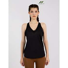 Hình ảnh Áo Tank Top Thể Thao Nữ Tập Gym Yoga TYM TTWT005 - Form Rộng, Phối Lưới Cổ Chữ V