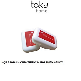 Hộp Đựng Chia Thuốc 8 Ngăn Đi Du Lịch, Tiện Dụng, Nhỏ Gọn, Chắc Chắn, Ngăn Nắp, Nhựa An Toàn Môi Trường. TakyHome 7123