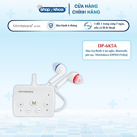 Máy trợ thính 2 tai nghe, bluetooth, pin sạc, Mimitakara (JAPAN) DP-6K5A (Trắng) 