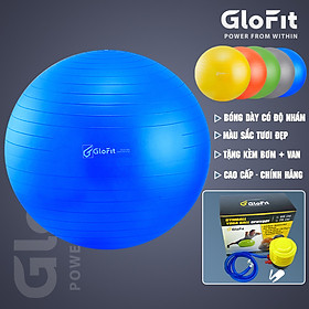 Bóng Tập Yoga - Bóng Tập Thể Hình Glofit GFY001 - Xanh Dương (Blue Yoga Ball) - 65cm - Xanh dương