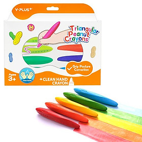 Hộp 24 Màu Sáp Triangular Peanut - Y Plus+ GC210300