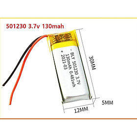 Pin Sạc Lithium Polymer 3.7V 130mah 501230 Cho tai nghe,loa Mp3 MP4 MP5 GPS PSP Bluetooth hàng mới