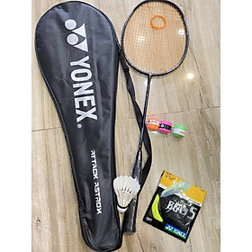 1 Vợt cầu lông Yonex cao cấp 100% Cacbon đan dây tốt 9,5kg tặng 3 món quà