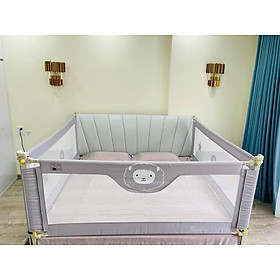 Bộ 3 thanh chắn giường UMOO an toàn cho bé bản nâng cấp mới - hàng chính hãng - Combo 1m6x2m