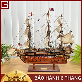 (Giá xưởng/Ảnh thật) Mô Hình Thuyền Gỗ Phong Thủy Gia Nhiên, Thuyền Buồm Gỗ HMS VICTORY, Dài 40cm, Thuyền Trang Trí Xuất Khẩu Chất Lượng Cao