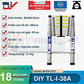 Mua Thang nhôm rút đơn cao cấp DIY TL-I-38A chiều cao sử dụng tối đa 3.8M
