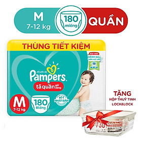 Thùng Tã Quần Pampers Giữ Dáng Megabox - Tặng Thố Lock & Lock 420ml
