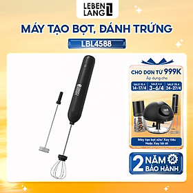 Máy đánh trứng đánh bọt cafe cầm tay mini Lebenlang LBL4588, 2 tốc độ, sạc pin usb tiện dụng - hàng chính hãng