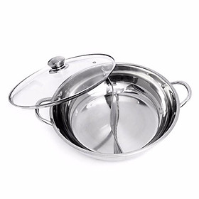 Nồi lẩu inox 2 ngăn cao cấp 32cm