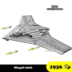 Đồ chơi Lắp ráp máy bay tàng hình H-20, Mingdi 9006 Stealth Boomber, Xếp hình thông minh