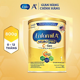 [Cho cả trẻ sinh mổ] Sữa bột Enfamil A+ NeuroPro 1 C-Sec 800g cho trẻ từ 0-12 tháng