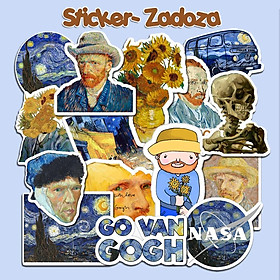 Mua Sticker Vangogh đêm đầy sao nhãn dán trang trí mũ bảo hiểm  đàn  guitar  ukulele  điện thoại laptop