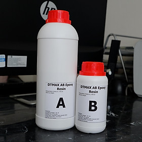 Mua Bộ 1KG Keo Chuyên Dùng Đổ Bàn Dày 4-5cm Một Lần (đổ khối) DTMAX AB Epoxy Resin 1KG