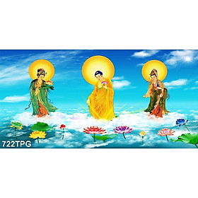 TRANH DÁN TƯỜNG TÂY PHƯƠNG TAM THÁNH - TRANH PHẬT GIÁO