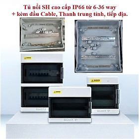 Mua Tủ nổi SH IP66 cao cấp chống nước kèm phụ kiện  thanh trung tính từ 6 9 12 15 18 24 36 Way