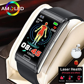 2023 MỚI GLEDNE GLUCOSE MONITY Sức khỏe Đồng hồ thông minh Đàn ông ECG PPG Đo huyết áp IP68 Thể thao chống nước Ladies smartwatch