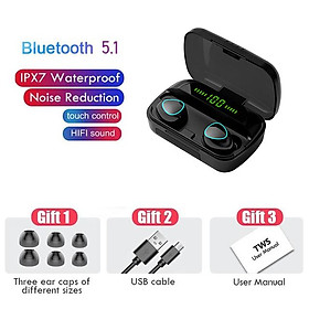 TWS Bluetooth 5.1 Âm Thanh Tai Nghe Nhét Tai HiFi Setero Tai Nghe Không Dây 3500MAh Sạc Hộp Chống Nước Tai Nghe Có Micro - one