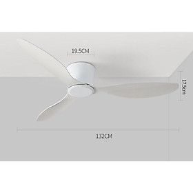Mua Quạt trần đèn dành cho TRẦN NHÀ SIÊU THẤP JY52-1307 động Cơ DC Phong cách Hiện Đại Cánh Nhựa ABS màu trắng