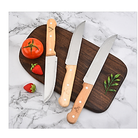 Mua Dao Cán Gỗ Nhà Bếp Thép Không Rỉ Dài 33cm Đầu Trâu