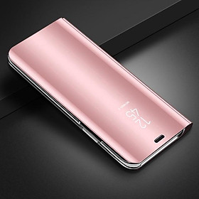 Ốp Lưng Da Nắp Gập Màu Trơn Có Mặt Gương Phía Trước Cho Vivo Y51 2020