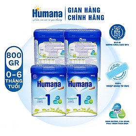 Combo 4 lon Sữa bột Humana gold plus 1 800g